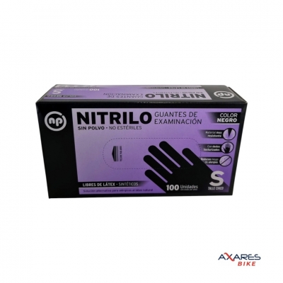 Guantes Descartables de Nitrilo Negro NP – Caja x100 Sin Polvo--imagen-0