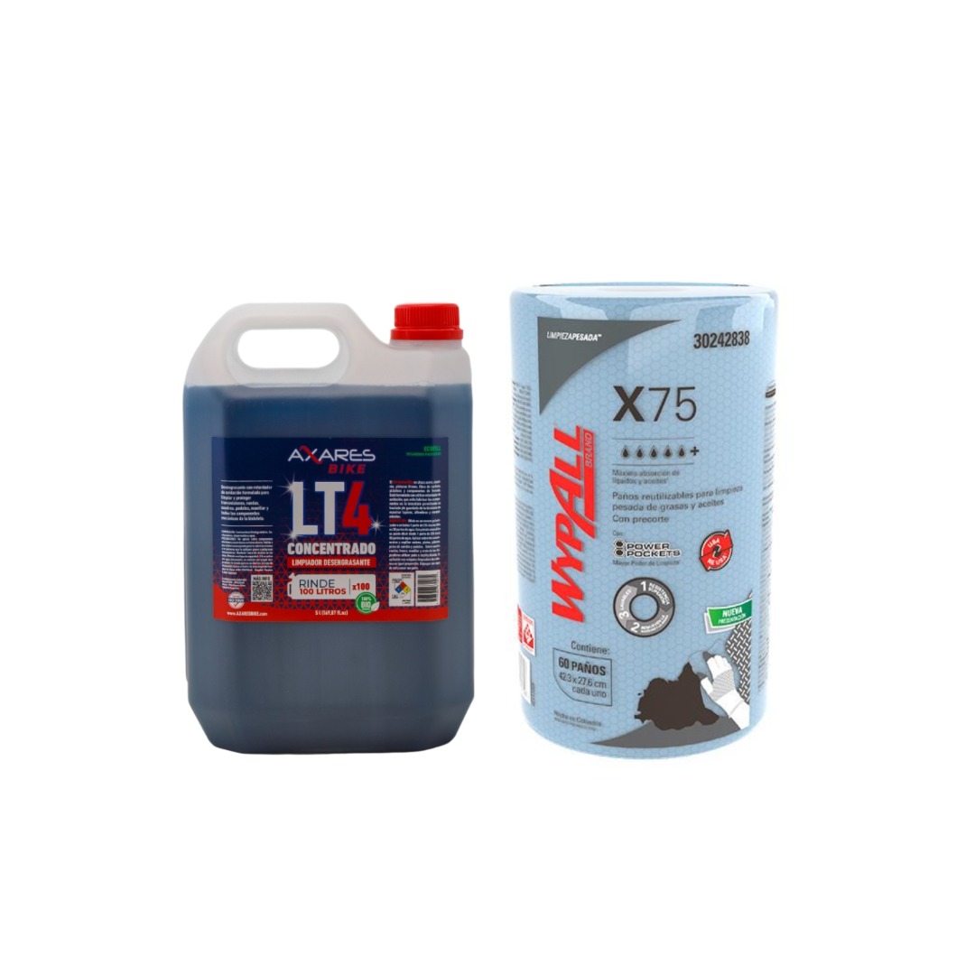 KIT LT4 AXARES BIKE CONCENTRADO + PAÑO DE LIMPIEZA ROLLO