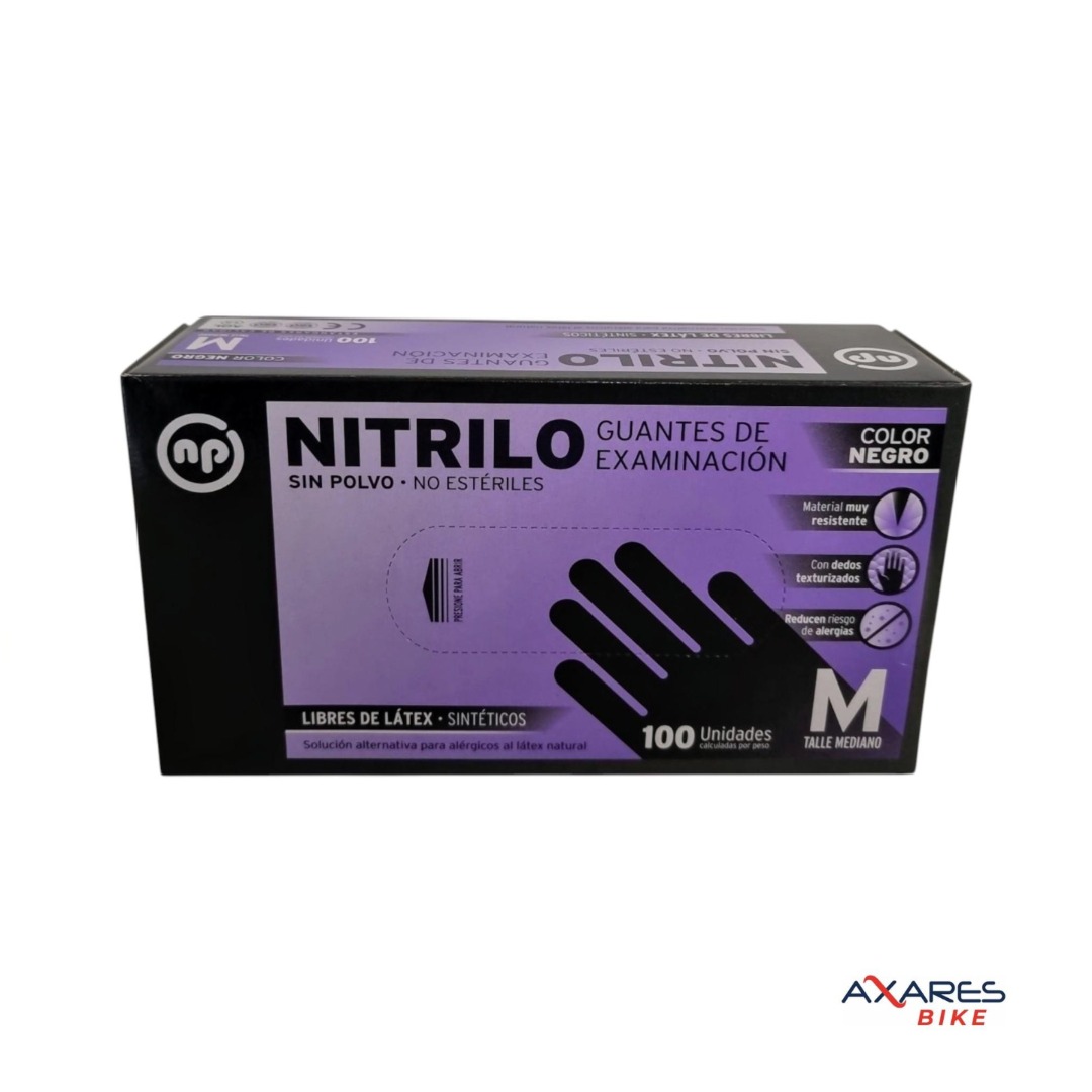 Guantes Descartables de Nitrilo Negro NP – Caja x100 Sin Polvo
