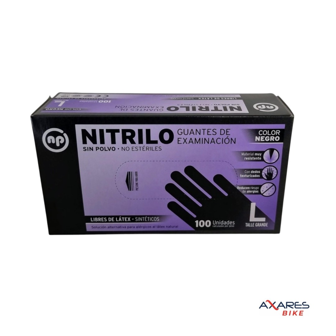 Guantes Descartables de Nitrilo Negro NP – Caja x100 Sin Polvo
